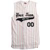 Custom Pinstripe Sleeveless Baseball Jersey 6 Button, White, Scarlet, Adult 3XL view 1