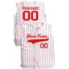 Custom Pinstripe Sleeveless Baseball Jersey 6 Button, White, Scarlet, Adult 3XL view 3