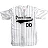 Custom Short Sleeve Pinstripe Baseball Jersey 6 Button | White and Navy | Youth Small view 1