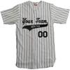 Custom Short Sleeve Pinstripe Baseball Jersey 6 Button | Gray and Black | Adult Large view 1