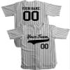 Custom Short Sleeve Pinstripe Baseball Jersey 6 Button | Gray and Black | Adult Large view 2