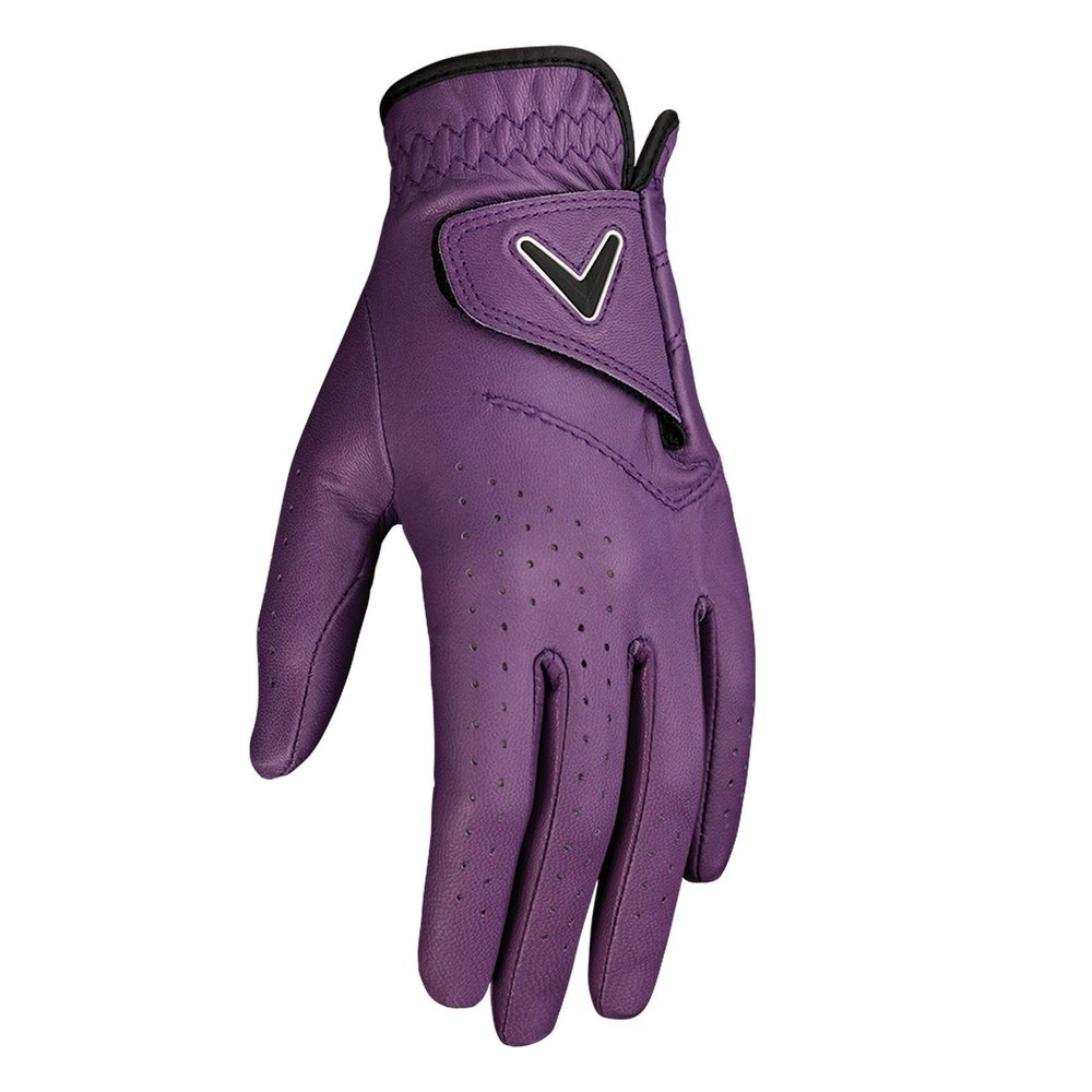 Callaway Golf Opti Color Glove (Worn on Left Hand, Ladies, Large, Purple)