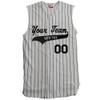 Custom Pinstripe Sleeveless Baseball Jersey 6 Button, Gray, Black, Adult 3XL view 1