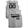 Custom Pinstripe Sleeveless Baseball Jersey 6 Button, Gray, Black, Adult 3XL view 3