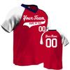 Custom Baseball Jersey V-Neck Major Team| Scarlet and Navy | Adult X-Large view 1