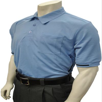 Smitty | BBS-310 | MLB Major League Style Short Sleeve with Piping | Made to Accommodate Chest Protector | Baseball Softball | Umpire's Choice! (Carolina Blue with Black Piping, 2XL)