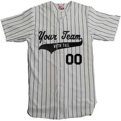 Custom Short Sleeve Pinstripe Baseball Jersey 6 Button | Gray and Black | Adult 3X-Large