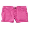 Carter's Baby Girls' Twill Roll-Cuff Shorts, Pink, 6 Months view 1