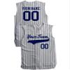 Custom Pinstripe Sleeveless Baseball Jersey 6 Button, Gray, Navy, Adult 3XL view 3
