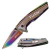 GIFTS INFINITY Custom Personlizaied Engraving Pocket Metal Knife (Rainbow)