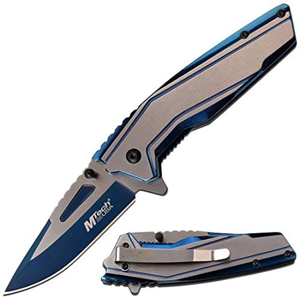 GIFTS INFINITY Custom Personlizaied Engraving Pocket Metal Knife (Blue)