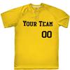 HARDKOR SPORTS 2 Button Solid Color Basic Team Name Baseball Jersey| Gold | Adult Small view 1