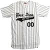 Custom Short Sleeve Pinstripe Baseball Jersey 6 Button | White and Black | Adult Large view 1