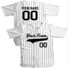 Custom Short Sleeve Pinstripe Baseball Jersey 6 Button | White and Black | Adult Large view 2