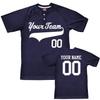 Custom Baseball Jersey 2 Button Solid Color with Logo| Navy | Youth Large view 1