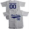 Custom Short Sleeve Pinstripe Baseball Jersey 6 Button | Gray and Navy | Adult Med view 2