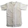 Custom Short Sleeve Pinstripe Baseball Jersey 6 Button | Gray and Navy | Adult Med view 4