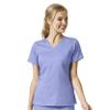 WonderWink Womens Women's Four Pocket V-Neck Top Medical Scrubs Shirt, Ceil Blue, XX-Small US view 1