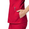WonderWink Womens Women's Four Pocket V-Neck Top Medical Scrubs Shirt, Ceil Blue, XX-Small US view 2