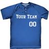 2 Button Solid Color Basic Team Name Baseball Jersey| Royal | Adult 4X-Large view 1