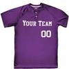 2 Button Solid Color Basic Team Name Baseball Jersey| Purple | Adult 4X-Large view 1