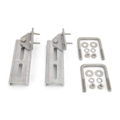 Sturdy Built (2) 8 inch Aluminum and Stainless Steel Boat Trailer Swivel Top Bunk Bracket Kit for 3x3 Boat Trailer Crossmember