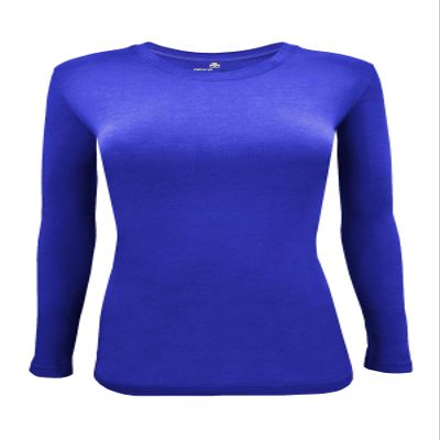 Natural Uniforms Women's Under Scrub Tee Crew Neck Long Sleeve T-Shirt (True Royal Blue, Small)
