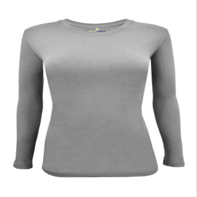 Natural Uniforms Women's Under Scrub Tee Crew Neck Long Sleeve T-Shirt (Grey, 2X-Large)