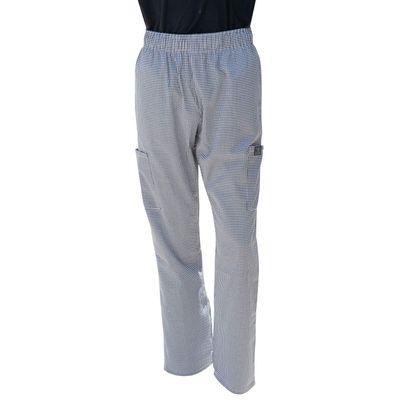 Chef Code Modern Fit Unisex Cargo Chef Pants, Elastic Waist CC220 (Houndstooth, 3XL)