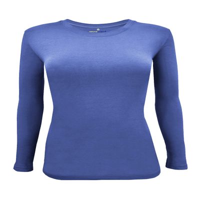 Natural Uniforms Women's Under Scrub Tee Crew Neck Long Sleeve T-Shirt (Ceil Blue, 2X-Large)