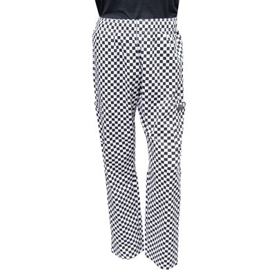 Chef Code Modern Fit Unisex Cargo Chef Pants, Elastic Waist CC220 (Checkered White, 5XL)