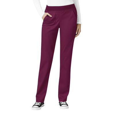 WonderWink Womens Knit Waist Cargo Medical Scrubs Pants, Wine, Small US