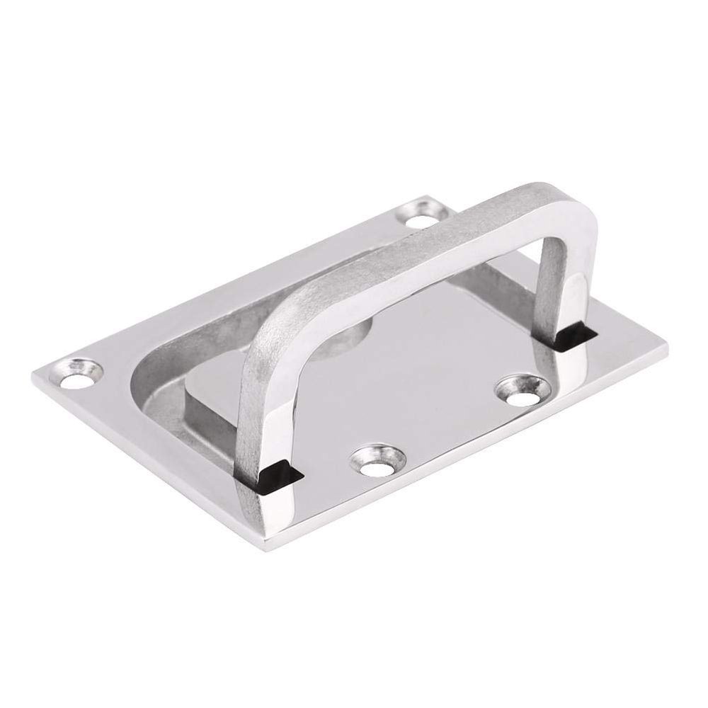 Acouto Boat Hatch Handle, Stainless Steel Boat Flush Hatch Locker Cabinet Pull Handle Boat Ring Hatch Pull Flush for Marine Yacht (3.0 * 2.2in)