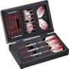 Casemaster Sinister Magnetic Aluminum Dart Case with Precision Cut Space to Hold 3 Steel Tip or Soft Tip Darts and Extra Flights, Shafts and Tips, Magnetic Latch Keeps Case Closed Tight,Grey view 1