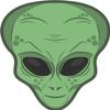 Cool Weird Extra Terrestrial Alien Head Cartoon Round Metal 0.75" Lapel Pin Hat Shirt Pin Tie Tack Pinback view 2