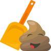 Funny Silly Smiling Poop with Pooper Scooper, Simple Round Metal 0.75" Lapel Pin Hat Shirt Pin Tie Tack Pinback view 2