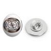 Simple Keys to Life Success Motivational Compass Cartoon Round Metal 0.75" Lapel Pin Hat Shirt Pin Tie Tack Pinback view 1