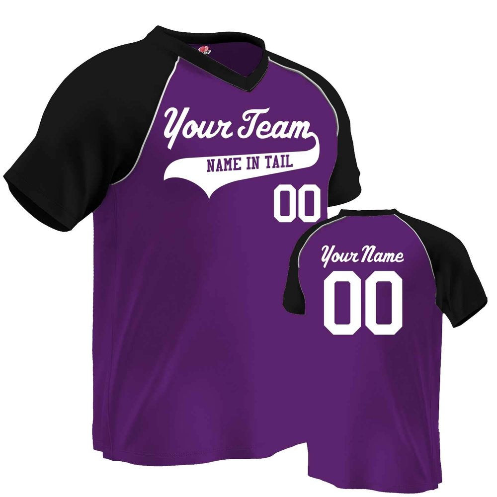 Custom Baseball Jersey V-Neck Major Team| Purple and Black | Adult X-Large