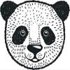 Simple Black White Cute Panda Bear, Panda Head Round Metal 0.75" Lapel Pin Hat Shirt Pin Tie Tack Pinback view 2