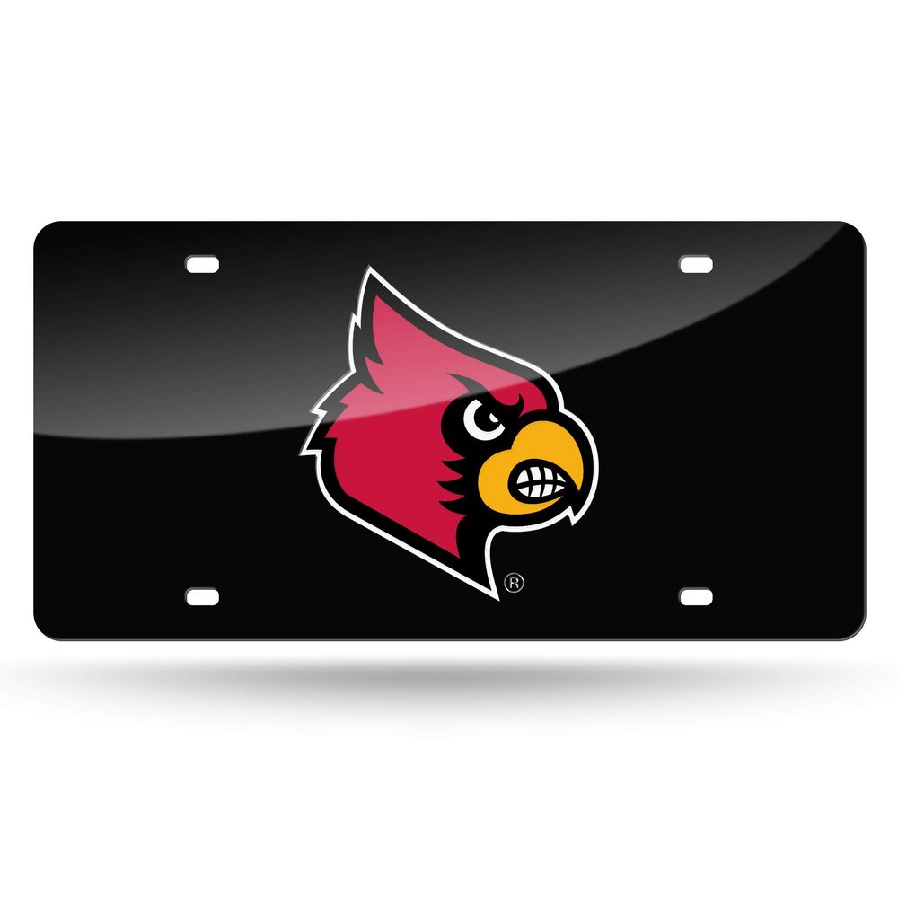 NCAA Louisville Cardinals Laser Inlaid Metal License Plate Tag