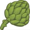 BRK Studio Simple Classic Artichoke Vegetable Cartoon Round Metal 0.75" Lapel Pin Hat Shirt Pin Tie Tack Pinback view 2