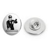 Black and White Cool Dapper Fancy Bartender Cartoon Round Metal 0.75" Lapel Pin Hat Shirt Pin Tie Tack Pinback view 1