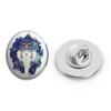 Beautiful Watercolor Ombre of Hindu God Ganesha Illustration #1 - Blue Tones Round Metal 0.75" Lapel Pin Hat Shirt Pin Tie Tack Pinback view 1