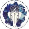 Beautiful Watercolor Ombre of Hindu God Ganesha Illustration #1 - Blue Tones Round Metal 0.75" Lapel Pin Hat Shirt Pin Tie Tack Pinback view 2