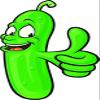 Happy Cucumber Dill Pickle with Enthusiastic Thumbs Up Round Metal 0.75" Lapel Pin Hat Shirt Pin Tie Tack Pinback view 2