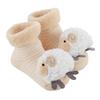 Stephan Baby Rattle Socks, Stripey Cream and White Lambs, Fits 3-12 Months view 1