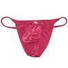 JAXFSTK Men Shiny Bikini Briefs Contoured Pouch Swim Brazilian Tanga Thong Narrow Waist Half-back Rio Back Pink L view 1