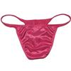 JAXFSTK Men Shiny Bikini Briefs Contoured Pouch Swim Brazilian Tanga Thong Narrow Waist Half-back Rio Back Pink L view 2