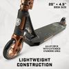 Mongoose Rise 110 Expert Freestyle Stunt Trick Scooter, Lightweight Alloy Deck & Heavy-Duty Frame Up to 220 lbs., Bike-Style Grip, High Impact 110mm Wheels, Black/Tan view 2