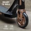 Mongoose Rise 110 Expert Freestyle Stunt Trick Scooter, Lightweight Alloy Deck & Heavy-Duty Frame Up to 220 lbs., Bike-Style Grip, High Impact 110mm Wheels, Black/Tan view 3
